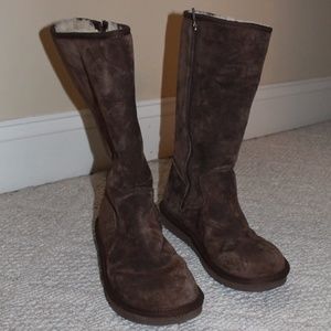 UGG Brown Tall Boots with Zipper